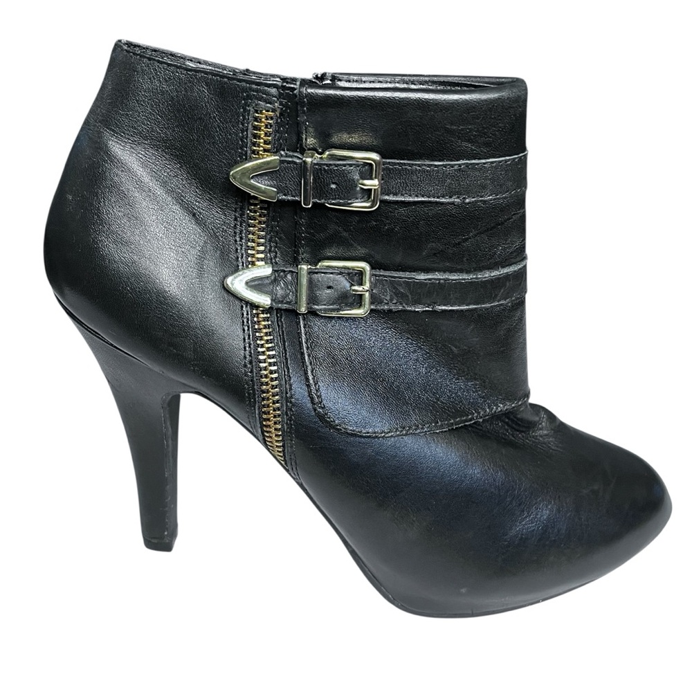 ME TOO Women’s Lawn Bootie Real Leather Side Zipper Heel 4.5” Size 9.5